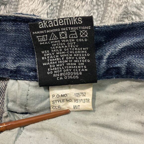 Akademiks Jeans Mens 36 True‎ Fit Y2K Distressed Embroidered Streetwear Denim - Picture 5 of 14